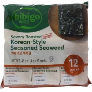 Bibigo Korean Style Seasoned Seaweed Net WT.48g (4G X 12 Packs)