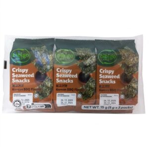 Bibigo Crispy Seaweed Snacks Korean Bbq Flavour 15g (5g X 3)