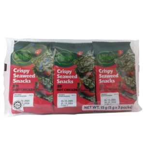 Bibigo Crispy Seaweed Snacks Hot Chicken Flavour 15g (5g X 3)