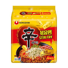 SHIN RAMYUN STIR FRY NOODLES  WITH CHEESE - (136G X 4)